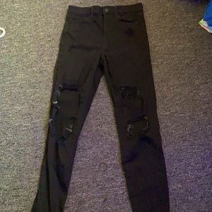 black ripped jeans